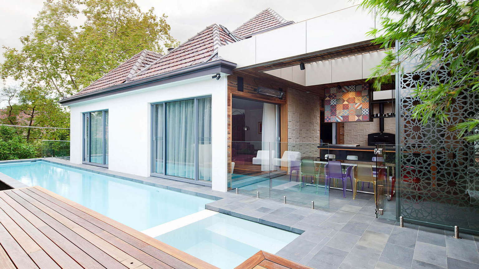 Malvern extensions and renovation - daytime view of the pool