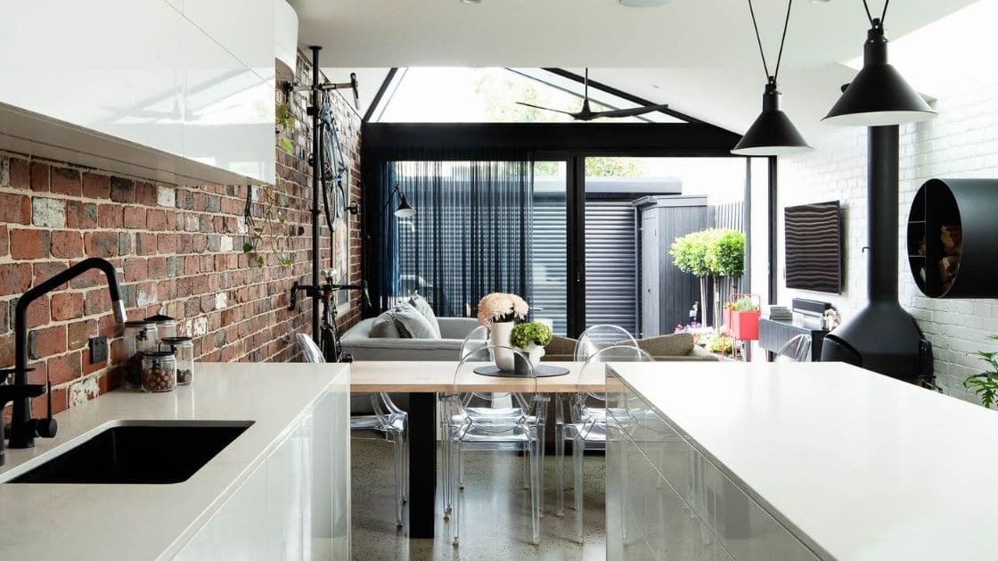 A renovated home in Albert Park, Melbourne, showcases a beautiful kitchen, living space, and welcoming outdoor area.