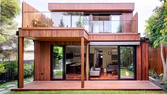 A contemporary wooden home renovation in Caulfield South, Melbourne, was designed with premium wood by Spacemaker.