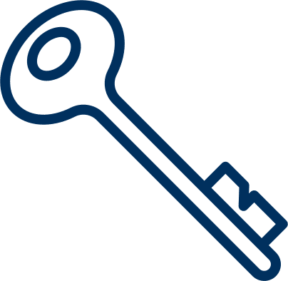 Key icon, symbolising access to Spacemaker's quality services
