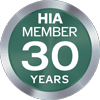 Award badge for Spacemaker, an HIA-recognised builder with over 30 years of excellence